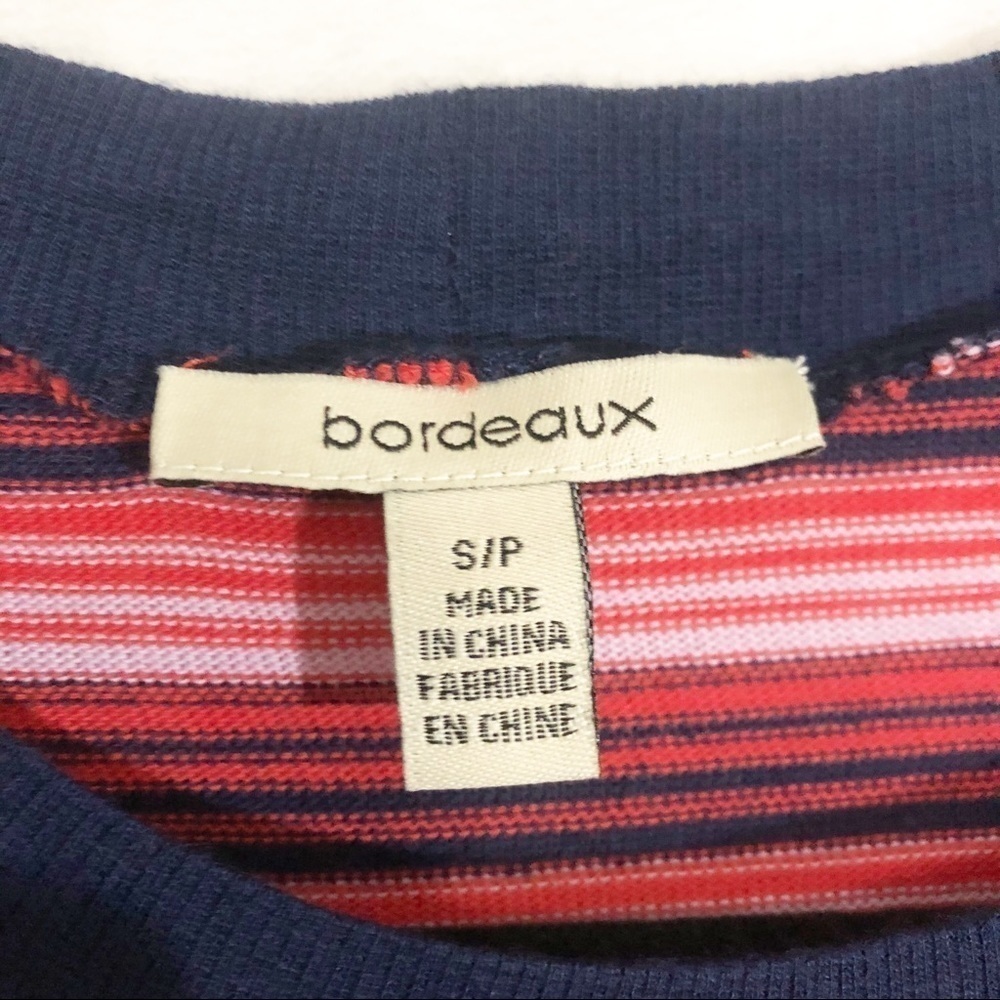 💕2 for $20 Bordeaux Anthropologie Striped Top - Picture 8 of 9